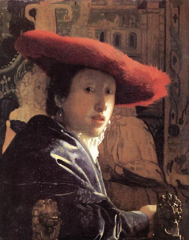 Jan Vermeer Girl with Red Hat oil painting picture